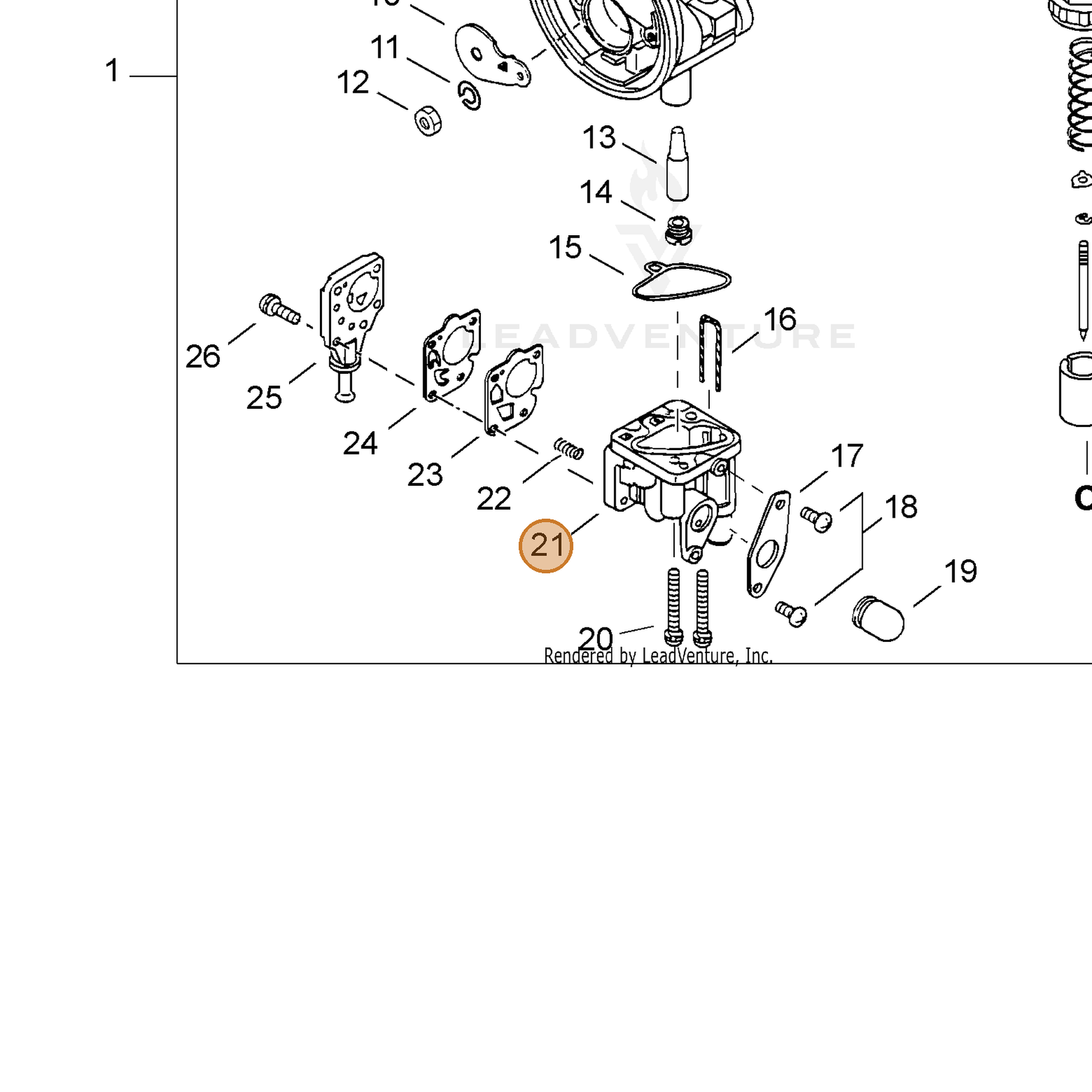 ECHO part 12412405910 — IPL diagram snippet (6x zoom, amber highlight)