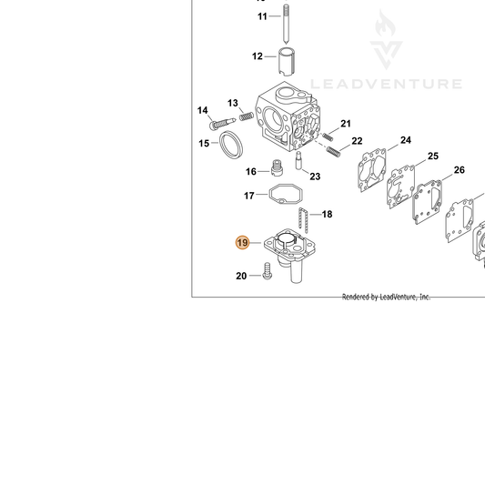 ECHO part 12412413410 — IPL diagram snippet (6x zoom, amber highlight)