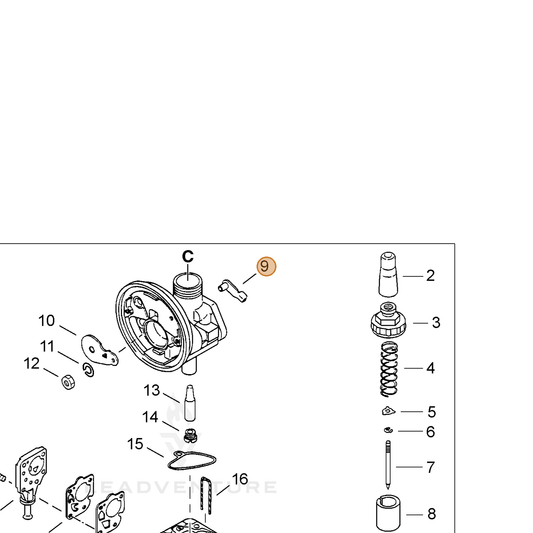 ECHO part 12414205810 — IPL diagram snippet (6x zoom, amber highlight)