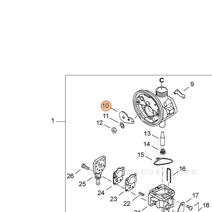 ECHO part 12414305810 — IPL diagram snippet (6x zoom, amber highlight)