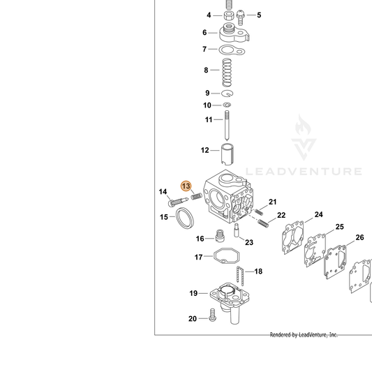 ECHO part 12416011120 — IPL diagram snippet (6x zoom, amber highlight)