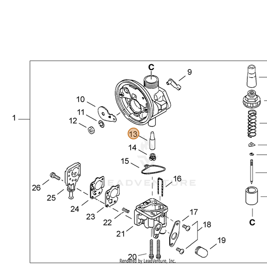 ECHO part 12416205510 — IPL diagram snippet (6x zoom, amber highlight)