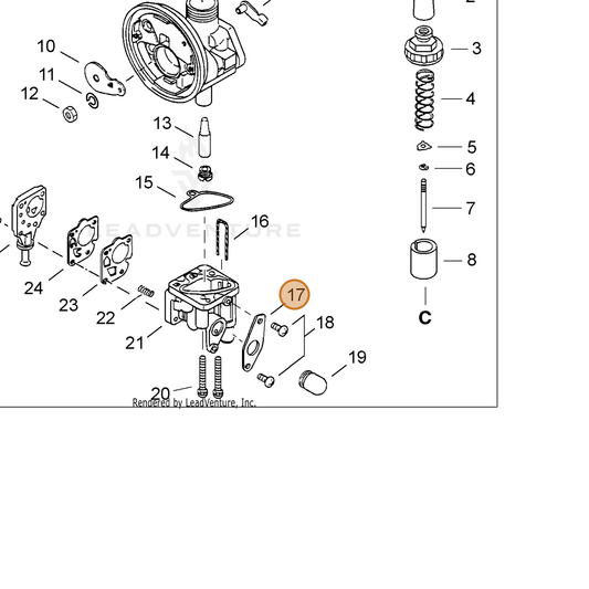 ECHO part 12416305510 — IPL diagram snippet (6x zoom, amber highlight)