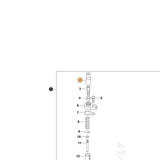 ECHO part 12417413410 — IPL diagram snippet (6x zoom, amber highlight)