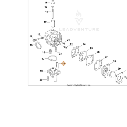 ECHO part 12418213410 — IPL diagram snippet (6x zoom, amber highlight)