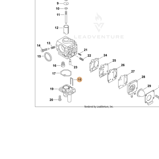 ECHO part 12418213410 — IPL diagram snippet (6x zoom, amber highlight)