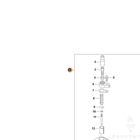 ECHO part 12420013220 — IPL diagram snippet (6x zoom, amber highlight)