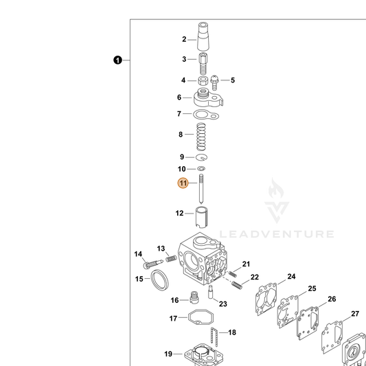 ECHO part 12431749930 — IPL diagram snippet (6x zoom, amber highlight)