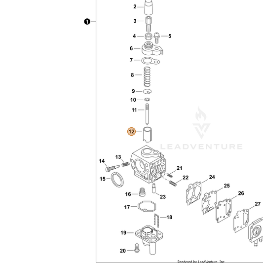 ECHO part 12431857030 — IPL diagram snippet (6x zoom, amber highlight)