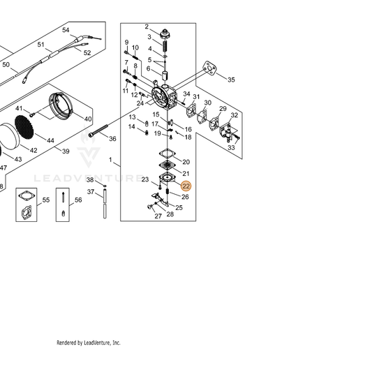 ECHO part 12432421330 — IPL diagram snippet (6x zoom, amber highlight)