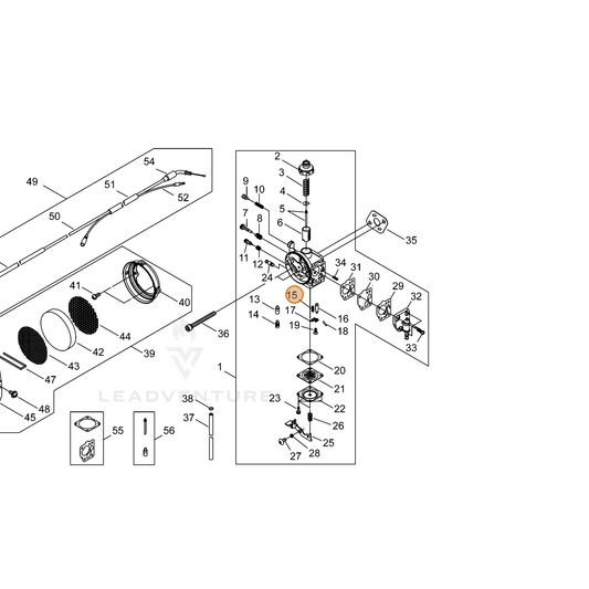 ECHO part 12433121330 — IPL diagram snippet (6x zoom, amber highlight)