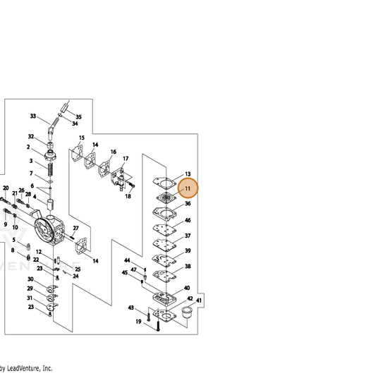 ECHO part 12434149930 — IPL diagram snippet (6x zoom, amber highlight)