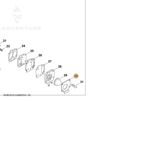 ECHO part 12434212710 — IPL diagram snippet (6x zoom, amber highlight)
