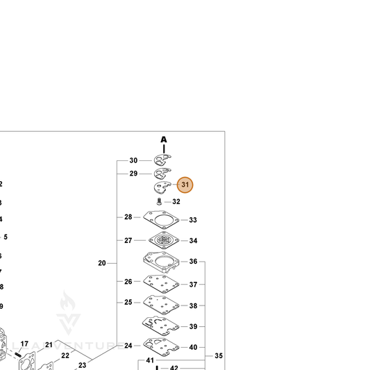 ECHO part 12434512710 — IPL diagram snippet (6x zoom, amber highlight)