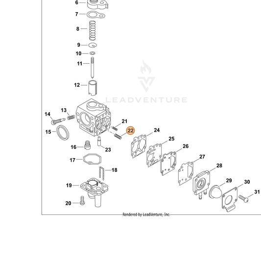 ECHO part 12435550130 — IPL diagram snippet (6x zoom, amber highlight)