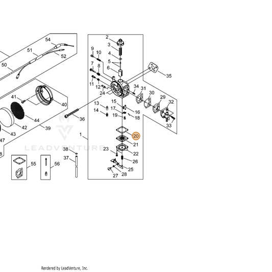 ECHO part 12435821330 — IPL diagram snippet (6x zoom, amber highlight)