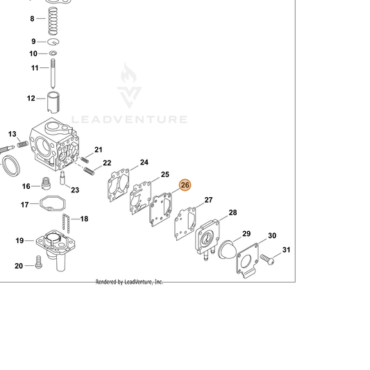 ECHO part 12436212710 — IPL diagram snippet (6x zoom, amber highlight)