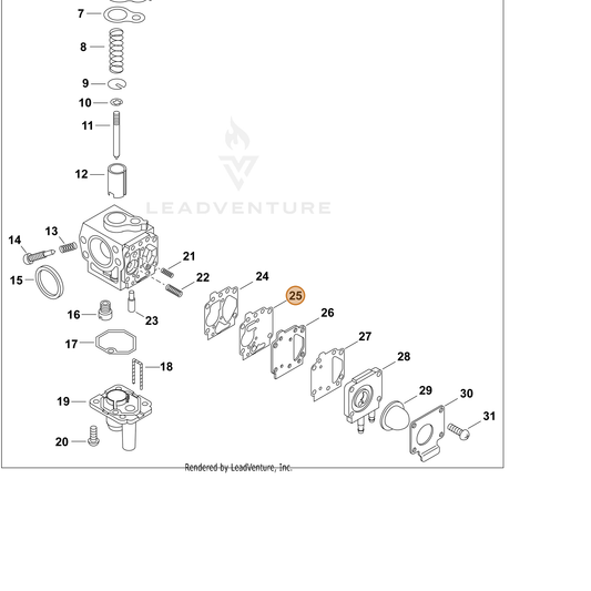 ECHO part 12436412710 — IPL diagram snippet (6x zoom, amber highlight)