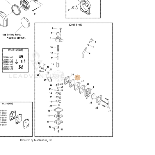 ECHO part 12436440830 — IPL diagram snippet (6x zoom, amber highlight)