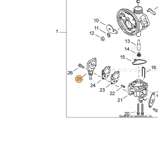 ECHO part 12436505510 — IPL diagram snippet (6x zoom, amber highlight)