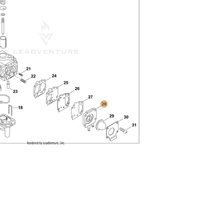ECHO part 12436513410 — IPL diagram snippet (6x zoom, amber highlight)