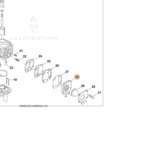 ECHO part 12436513410 — IPL diagram snippet (6x zoom, amber highlight)