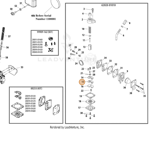 ECHO part 12437453630 — IPL diagram snippet (6x zoom, amber highlight)