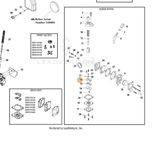 ECHO part 12437512710 — IPL diagram snippet (6x zoom, amber highlight)