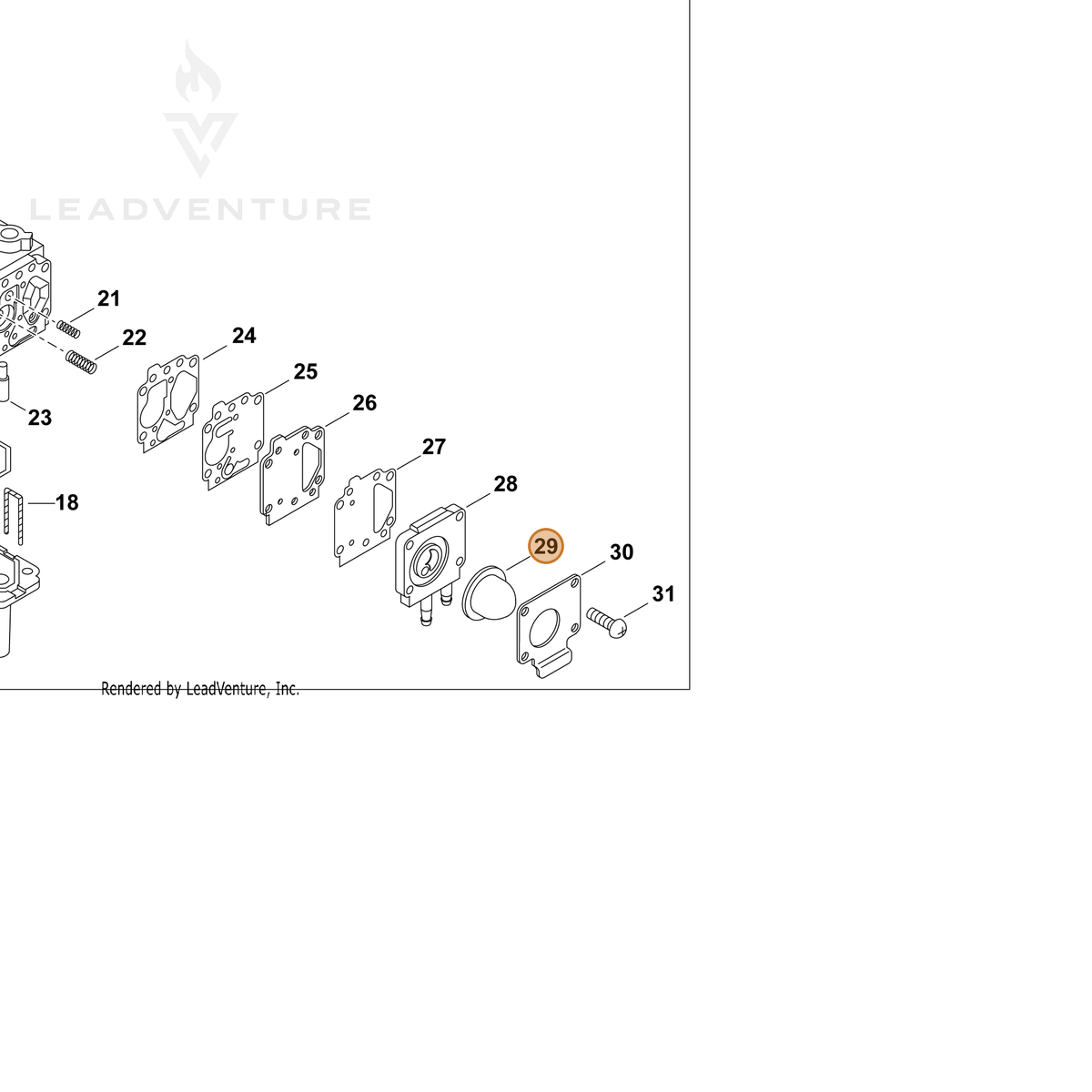 ECHO part 12438012710 — IPL diagram snippet (6x zoom, amber highlight)