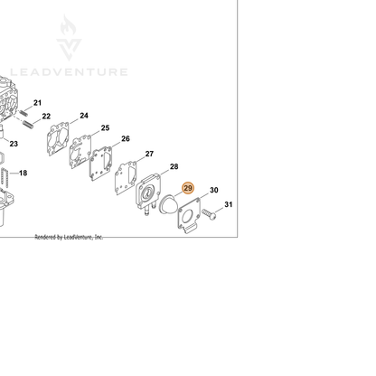 ECHO part 12438012710 — IPL diagram snippet (6x zoom, amber highlight)