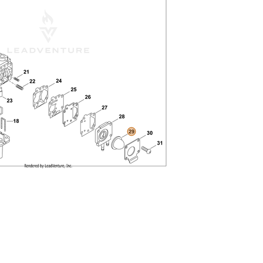 ECHO part 12438012710 — IPL diagram snippet (6x zoom, amber highlight)