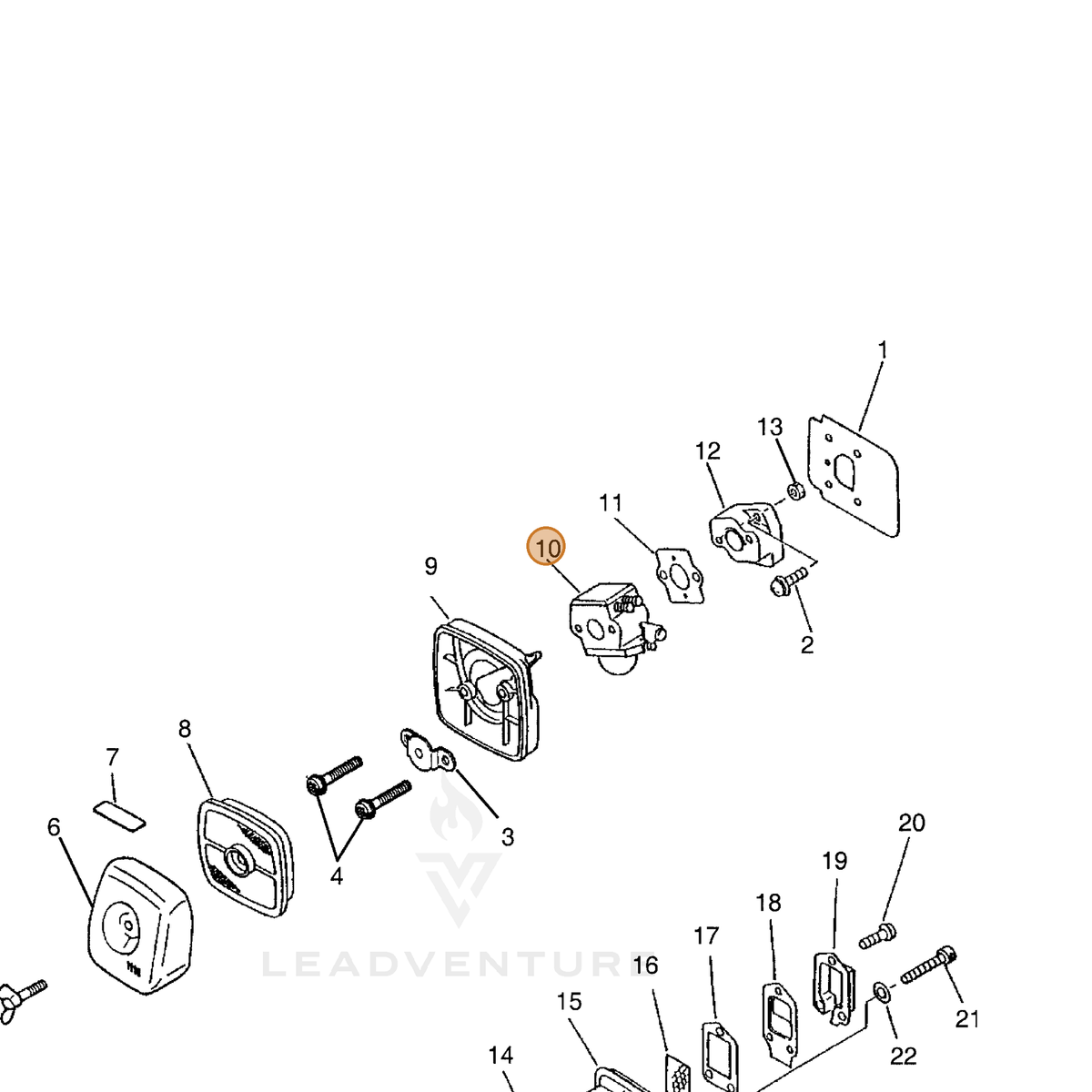 ECHO part 12520005967 — IPL diagram snippet (6x zoom, amber highlight)