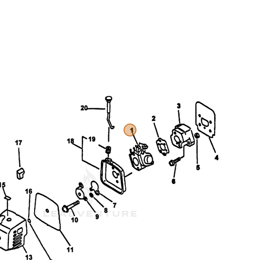 ECHO part 12520013317 — IPL diagram snippet (6x zoom, amber highlight)