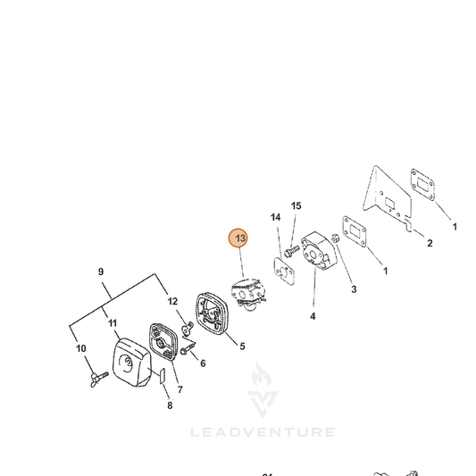 ECHO part 12520020665 — IPL diagram snippet (6x zoom, amber highlight)