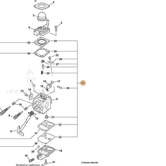 ECHO part 12530008360 — IPL diagram snippet (6x zoom, amber highlight)