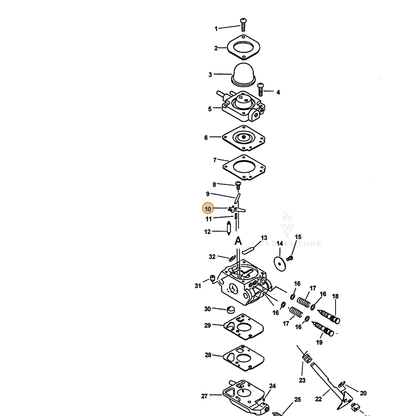 ECHO part 12530012820 — IPL diagram snippet (6x zoom, amber highlight)