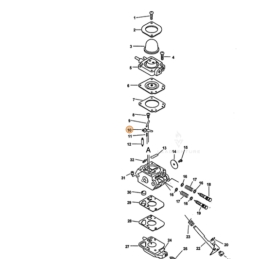 ECHO part 12530012820 — IPL diagram snippet (6x zoom, amber highlight)
