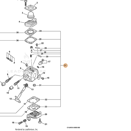 ECHO part 12530013120 — IPL diagram snippet (6x zoom, amber highlight)