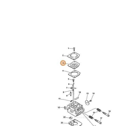 ECHO part 12530042030 — IPL diagram snippet (6x zoom, amber highlight)