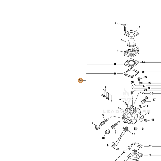ECHO part 12530313120 — IPL diagram snippet (6x zoom, amber highlight)