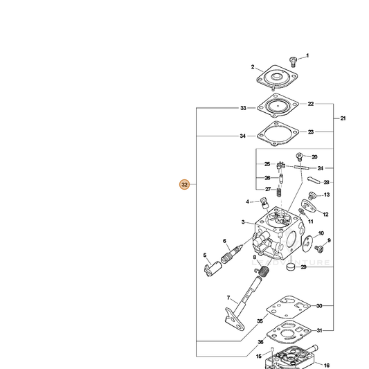 ECHO part 12530313310 — IPL diagram snippet (6x zoom, amber highlight)