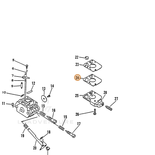 ECHO part 12530342030 — IPL diagram snippet (6x zoom, amber highlight)