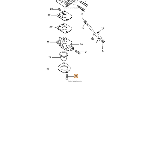 ECHO part 12531011610 — IPL diagram snippet (6x zoom, amber highlight)