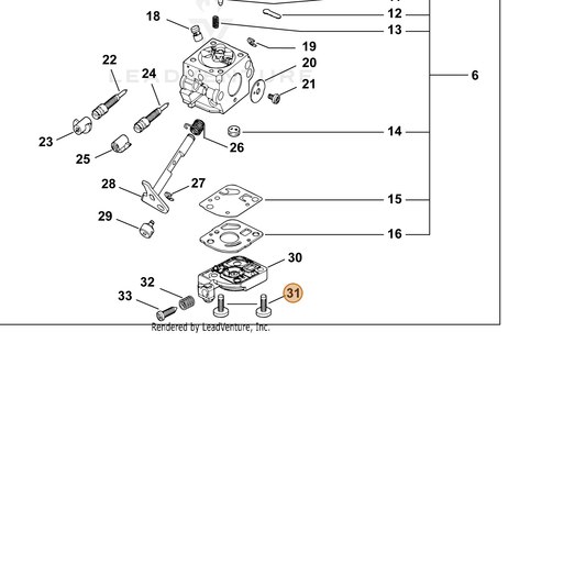 ECHO part 12531012820 — IPL diagram snippet (6x zoom, amber highlight)