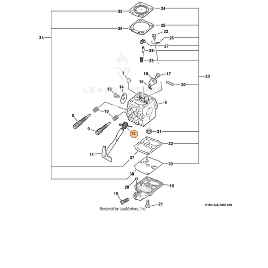 ECHO part 12531308360 — IPL diagram snippet (6x zoom, amber highlight)