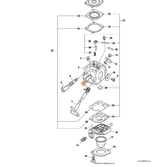 ECHO part 12531308560 — IPL diagram snippet (6x zoom, amber highlight)
