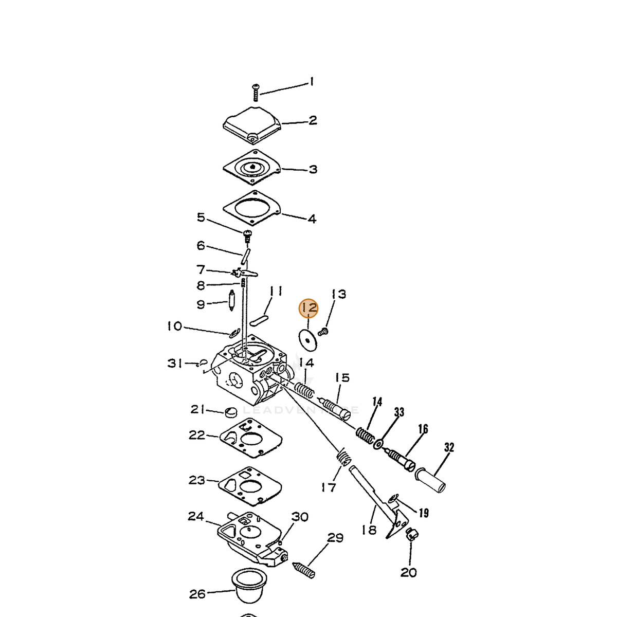 ECHO part 12531607260 — IPL diagram snippet (6x zoom, amber highlight)