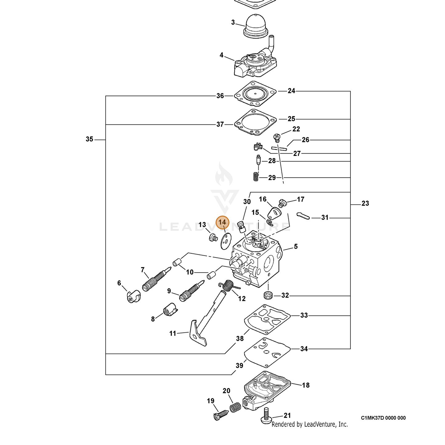 ECHO part 12531608560 — IPL diagram snippet (6x zoom, amber highlight)