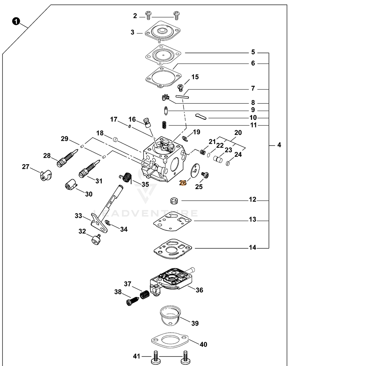 ECHO part 12531609920 — IPL diagram snippet (6x zoom, amber highlight)