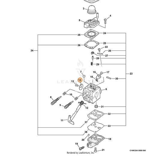 ECHO part 12531613930 — IPL diagram snippet (6x zoom, amber highlight)